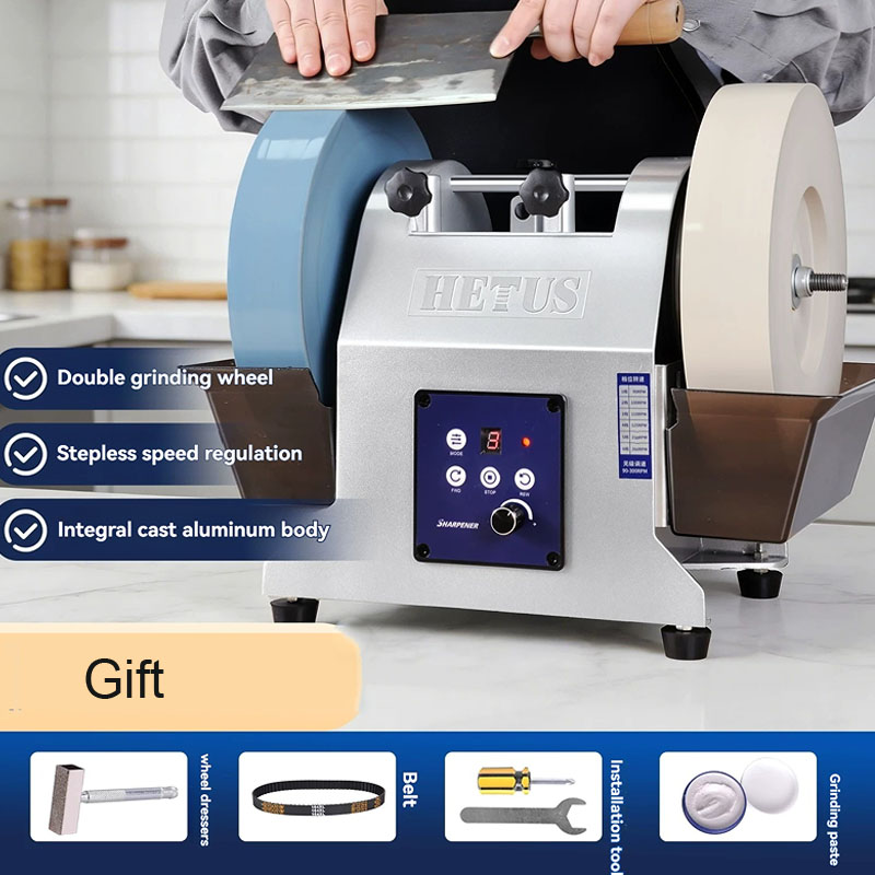 Commercial Kitchen Knife Sharpener - 10インチデュアルホイール電動ナイフ研磨機 家庭用水冷式グラインダー 業務用グラインダー ハサミ・キッチンナイフ用