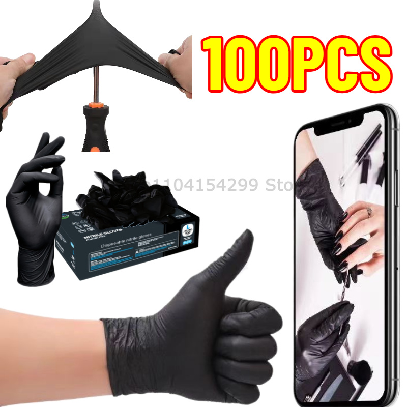 Commercial Kitchen Gloves - 使い捨てニトリル防水手袋食器洗いキッチン家庭用手袋犬洗浄クリーニンググローブ食品作業用ラテックス手袋