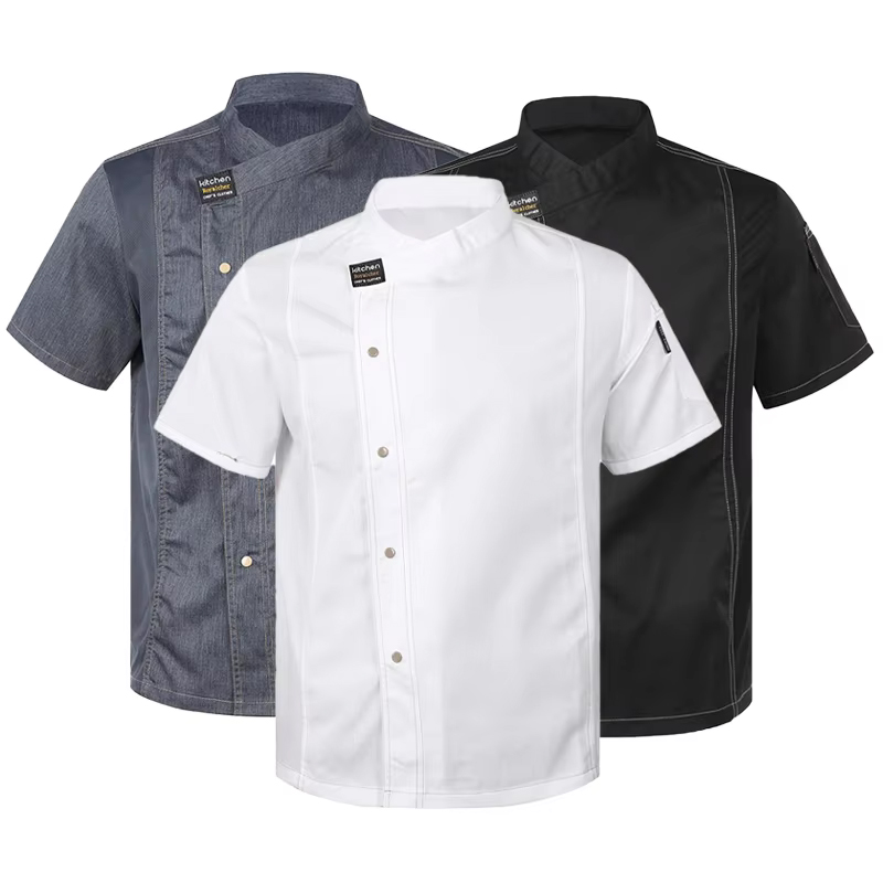 Commercial Kitchen Services - 男性ヘッドシェフフードサービスキッチン調理衣装ピッツァイオーロコック制服レストランシェフのジャケットベーカリーカフェ作業服