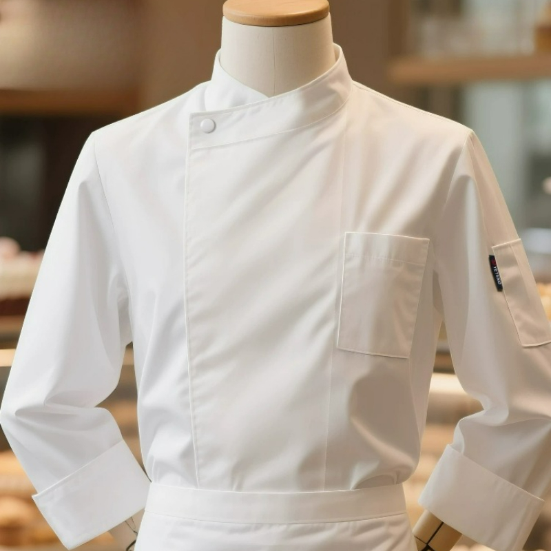 Commercial Kitchen Services - シェフジャケット 半袖/長袖 無地 コットン ベーキング ケータリング