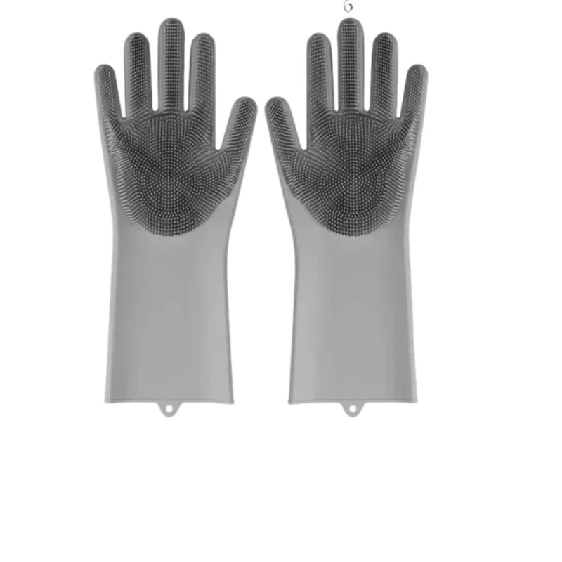 Commercial Kitchen Gloves - 多機能マジックシリコン食器洗い用手袋、再利用可能なキッチン掃除用スクラバーグローブ（家庭用）