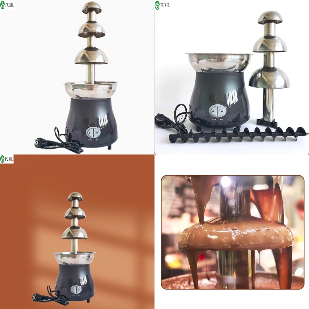 Chocolate Fountain Commercial - 200W小型ステンレス製チョコレートファウンテンマシン業務用3層チョコレートメルティングファウンテン誕生日用