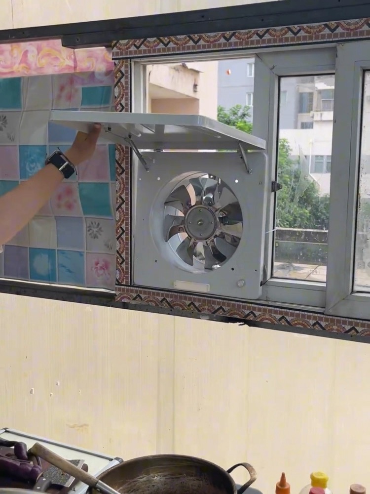 Commercial Exhaust Hood - 10インチフリップトップ調整可能速度パンチフリー屋外家庭用レストラン排気ファンキッチン強力窓レンジフードファン