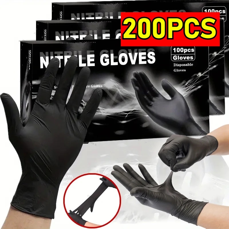 Commercial Kitchen Gloves - 使い捨てニトリル防水手袋食器洗いキッチン家庭用手袋犬洗浄クリーニンググローブ食品作業用ラテックス手袋