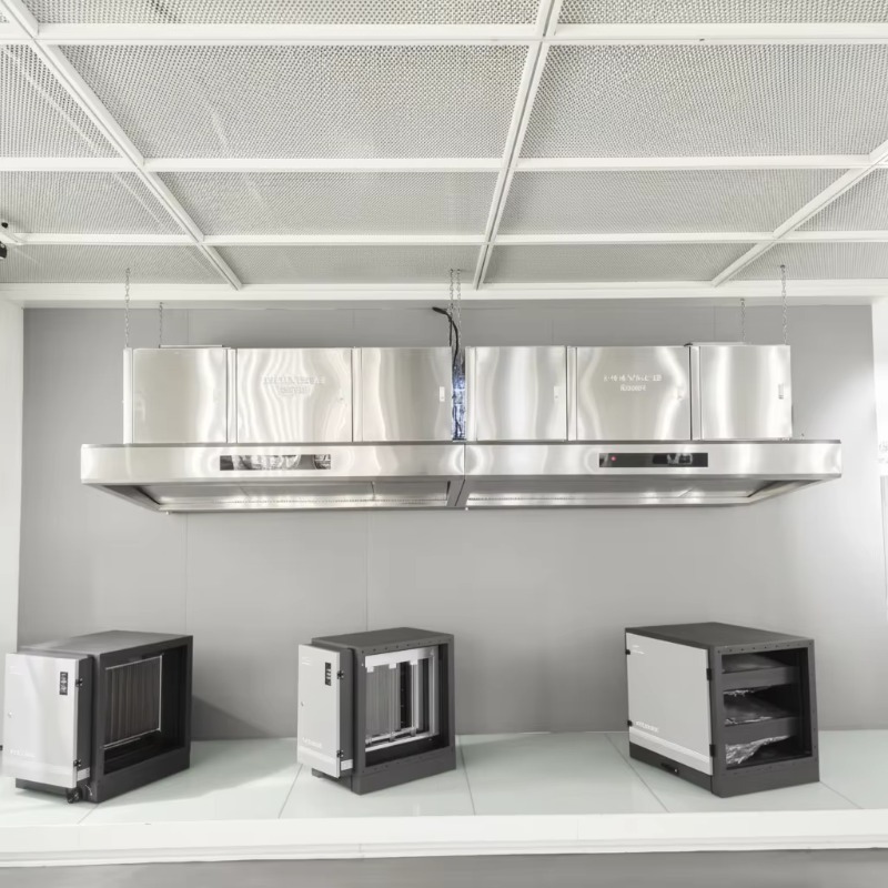Commercial Exhaust Hood - 業務用カスタマイズ可能な201ステンレス鋼98%キッチン排気レンジフード、静電フィルター換気システム付き