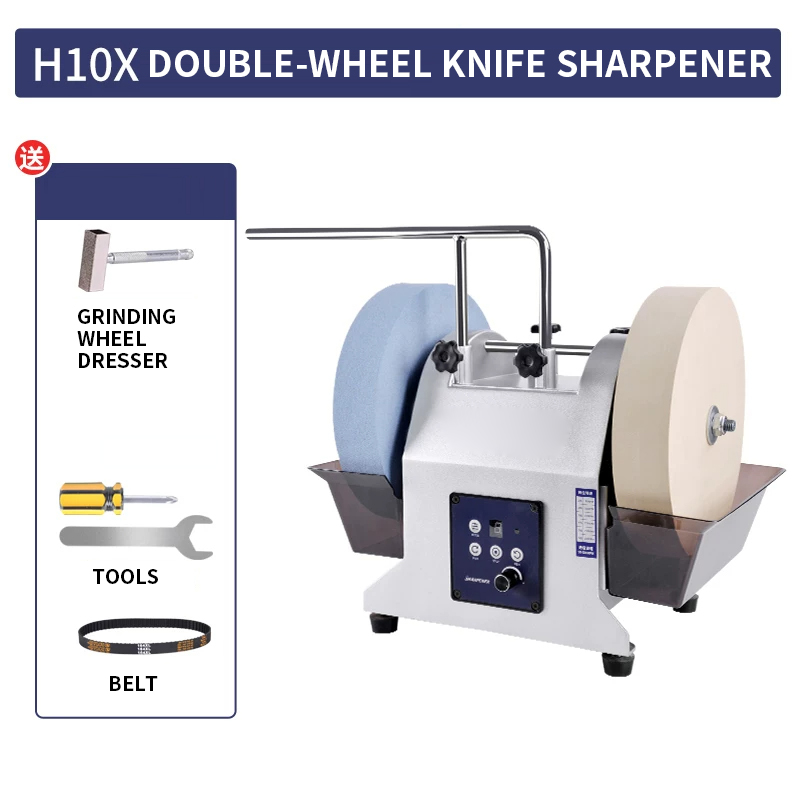 Commercial Kitchen Knife Sharpener - 10 インチデュアルホイール電動ナイフシャープナーコンパクト家庭用水冷グラインダー商業用グラインダーはさみキッチンナイフ用