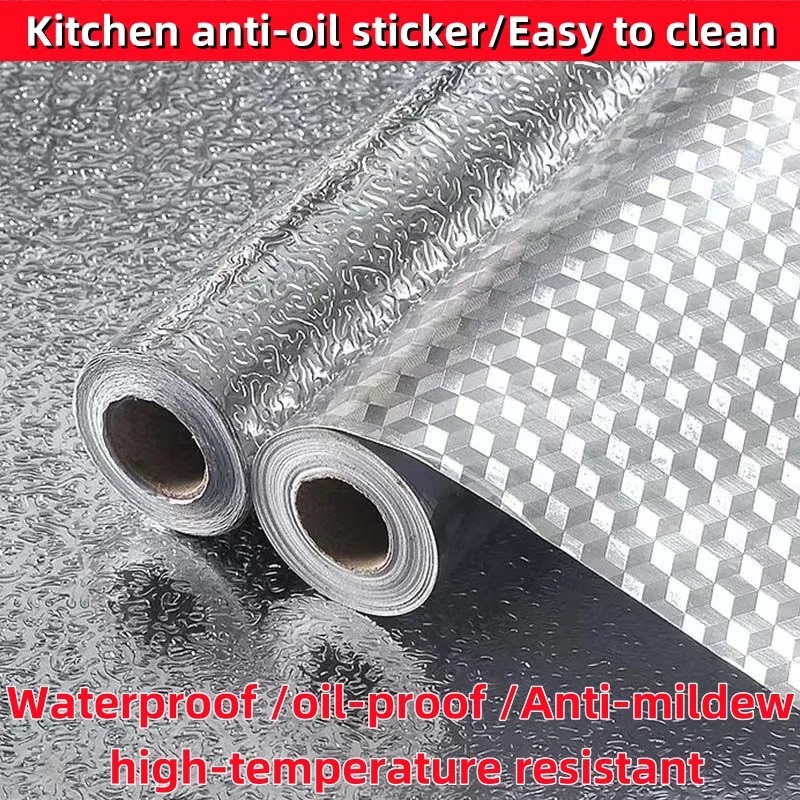 Commercial Kitchen Wall Panels - キッチン耐油自己粘着ステッカー防汚高温防水アルミ箔壁紙キャビネットコンタクト紙