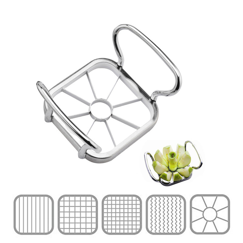 Commercial Potato Peeler - LMETJMA 5 in 1 アップルカッタースライサーステンレス鋼野菜果物シュレッダー手動ポテトチップスカッターストリップチョッパー KC0024