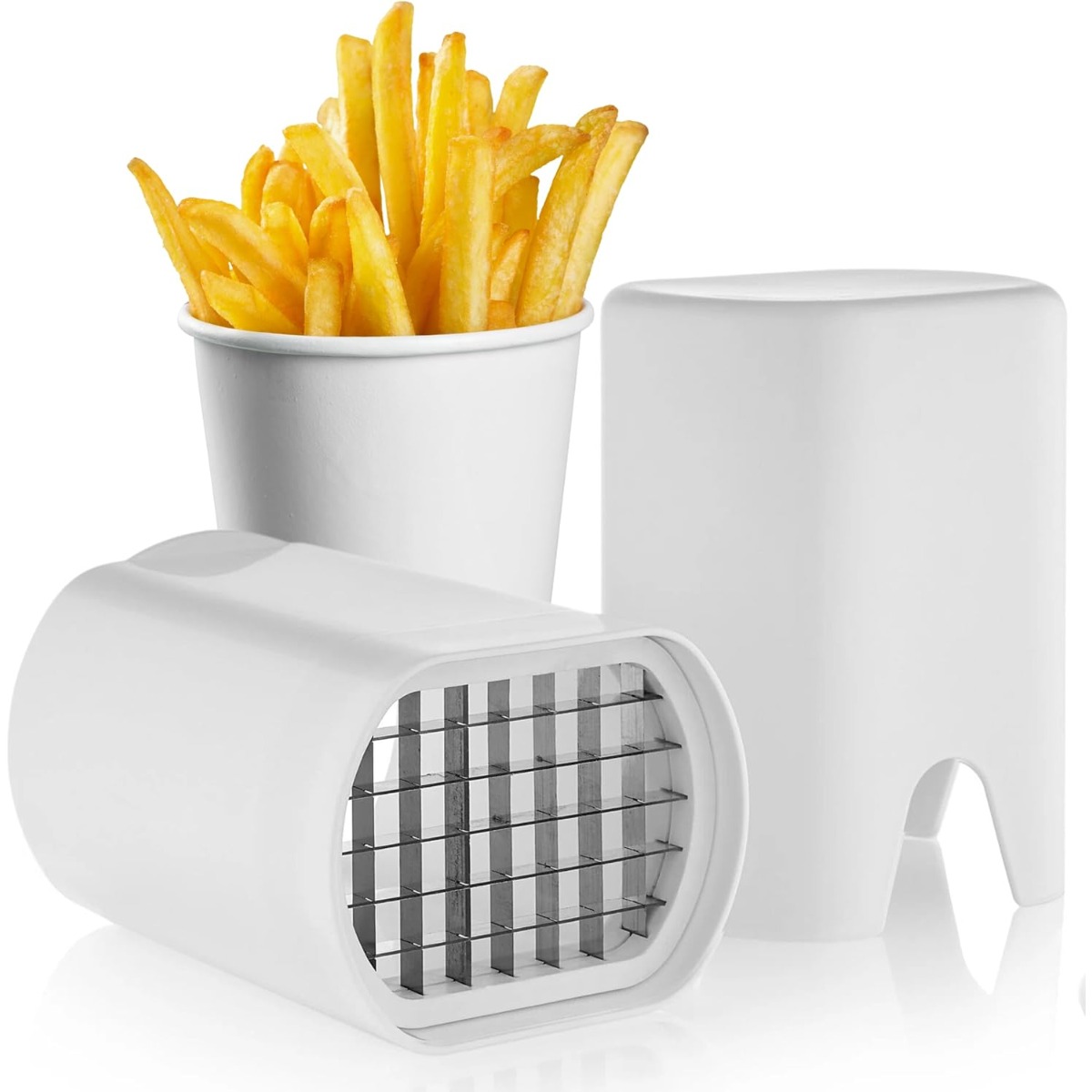 白いフライドポテトカッターツール、食品と野菜の細断機、手動式 - Commercial Potato Peeler のレビューと価格
