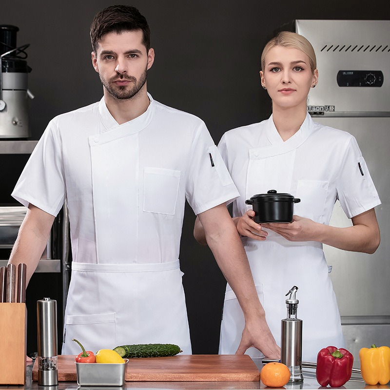 シェフジャケット 半袖/長袖 無地 コットン ベーキング ケ - Commercial Kitchen Services のレビューと価格
