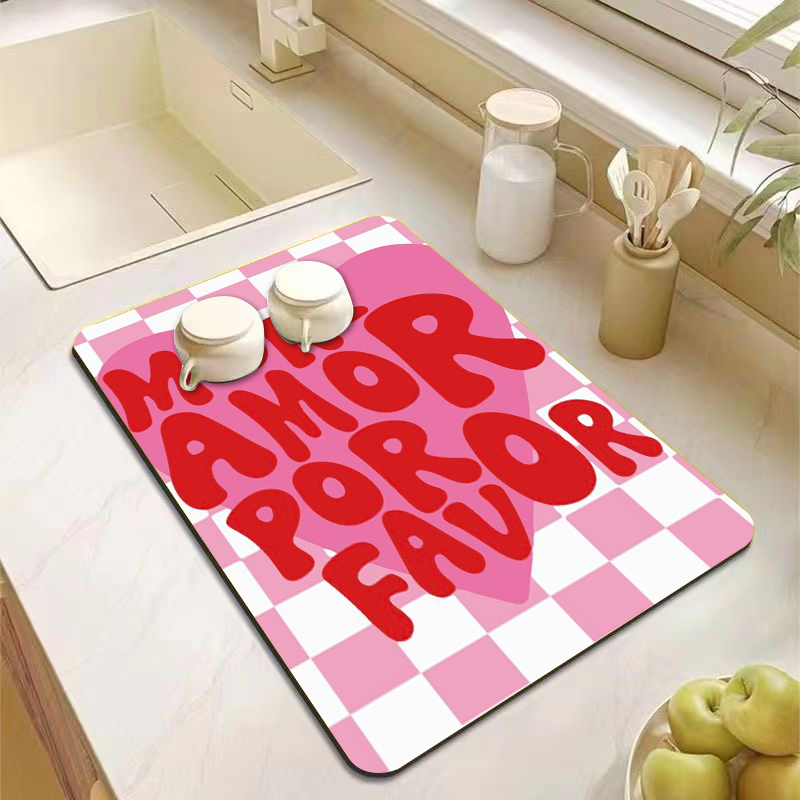 美的ピンクグリーンストライプキッチンカウンターマット装飾食器 - Commercial Kitchen Prep Table のレビューと価格