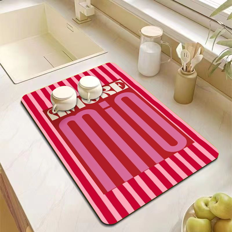 美的ピンクグリーンストライプキッチンカウンターマット装飾食器 - Commercial Kitchen Prep Table のレビューと価格