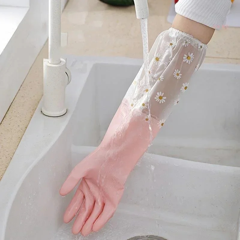 家庭用長袖ゴム手袋食器洗い用手袋キッチンオーブンペットクリー - Commercial Kitchen Gloves のレビューと価格