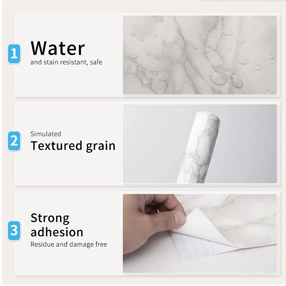 自己粘着性大理石ビニール壁紙,防水ウォールステッカー,PVC - Commercial Kitchen Wall Panels のレビューと価格