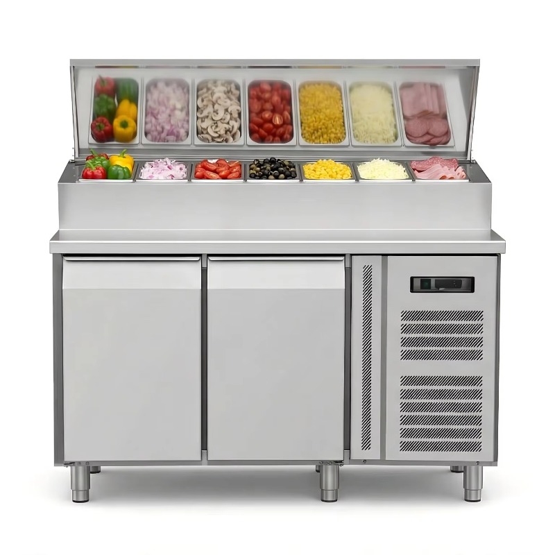 OEMカウンター冷蔵庫 サンドイッチ調理用 2ドア ステンレ - Commercial Kitchen Prep Table のレビューと価格