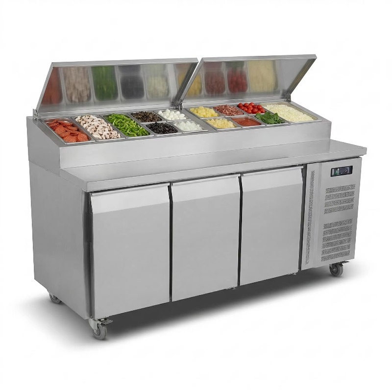 OEMカウンター冷蔵庫 サンドイッチ調理用 2ドア ステンレ - Commercial Kitchen Prep Table のレビューと価格