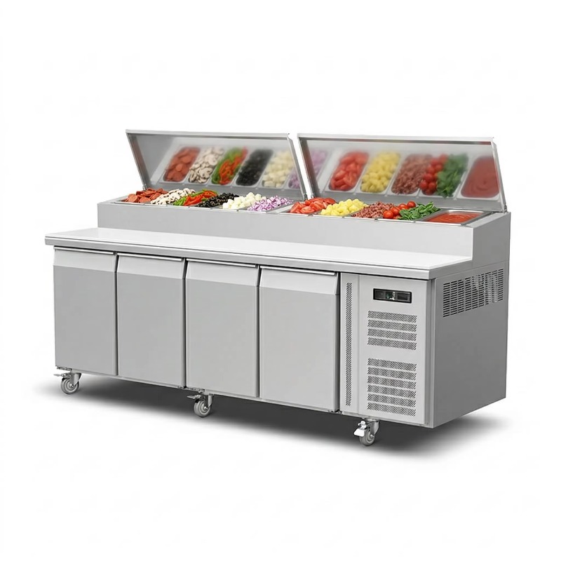 OEMカウンター冷蔵庫 サンドイッチ調理用 2ドア ステンレ - Commercial Kitchen Prep Table のレビューと価格