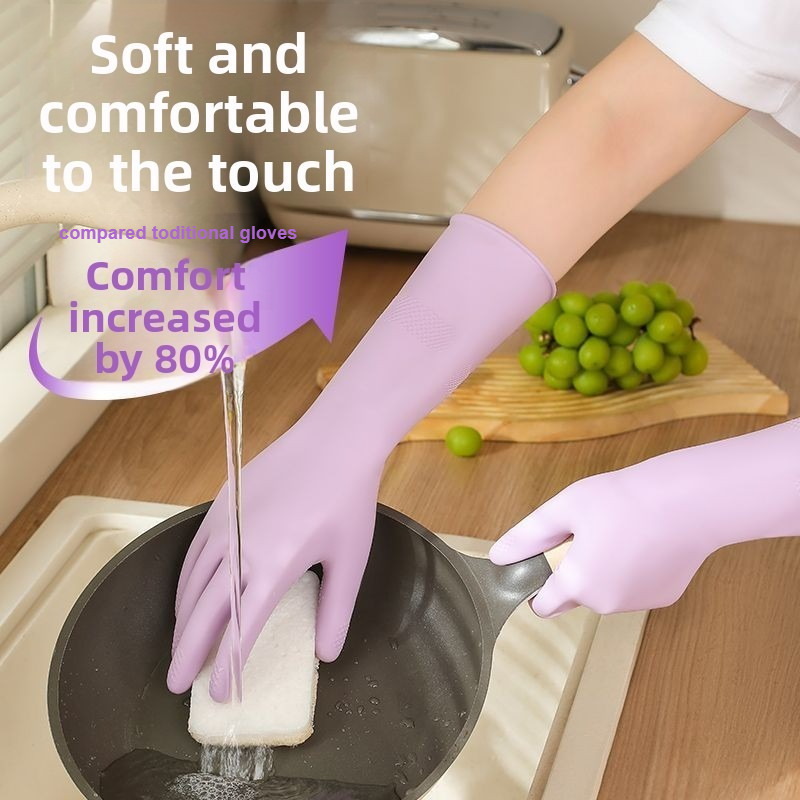 ラテックス食器洗い用手袋、綿ライナーと滑り止めグリップ付き、 - Commercial Kitchen Gloves のレビューと価格