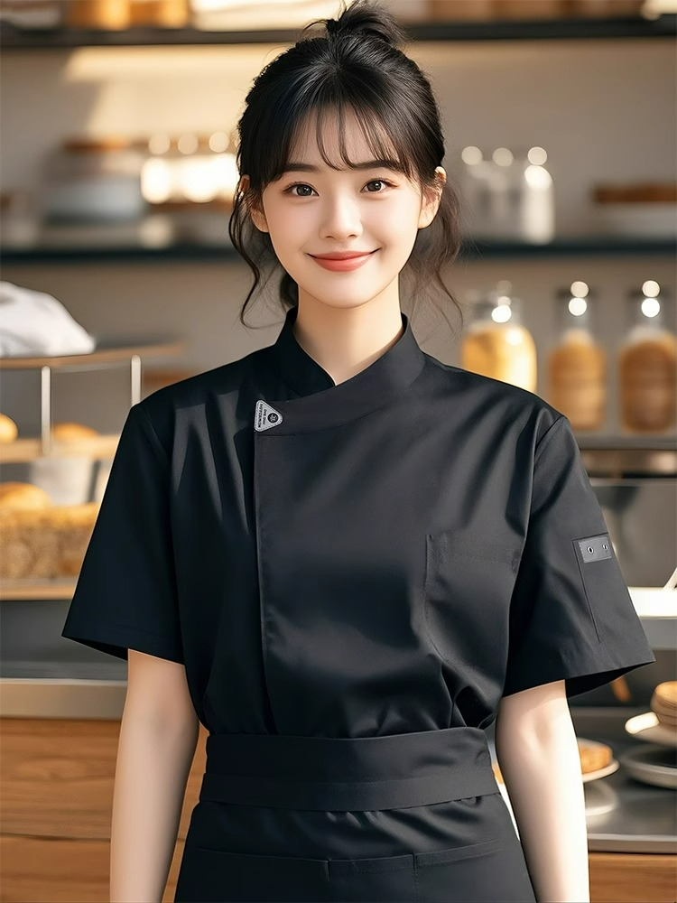 シェフジャケット女性半袖キッチンコック制服理容バーテンダーペ - Commercial Kitchen Services のレビューと価格