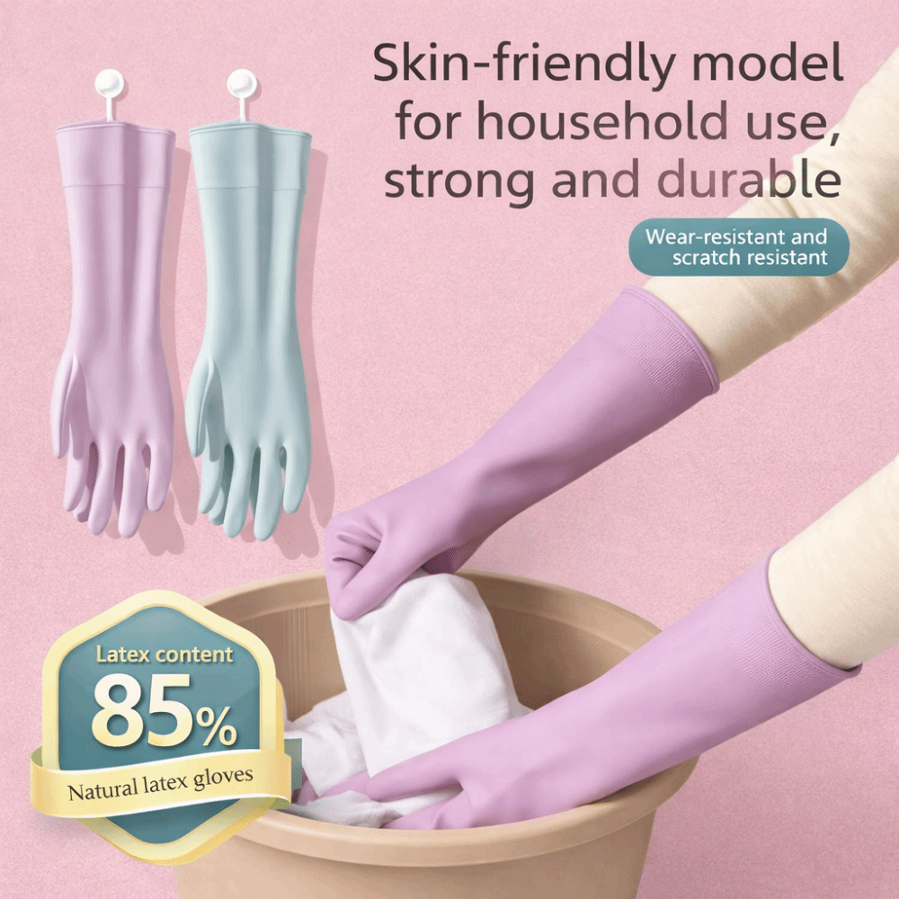 綿ライナー付きラテックス食器洗い用手袋 再利用可能なゴム手袋 - Commercial Kitchen Gloves のレビューと価格