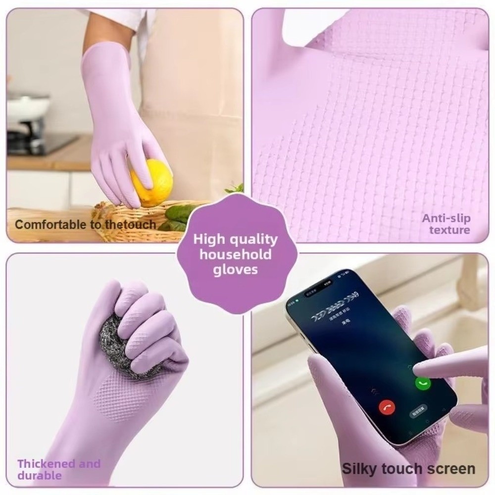綿ライナー付きラテックス食器洗い用手袋 再利用可能なゴム手袋 - Commercial Kitchen Gloves のレビューと価格