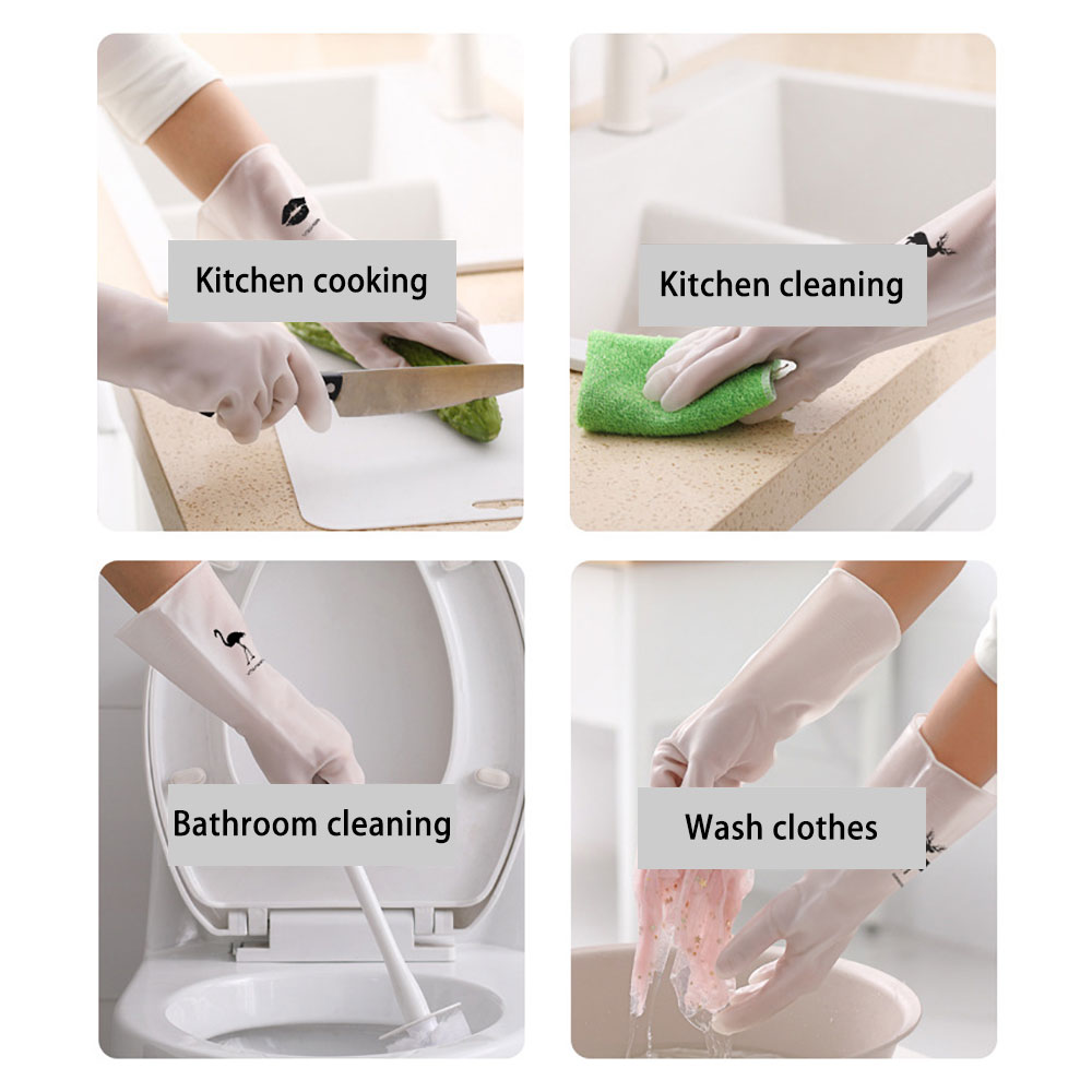 シリコーンワールド 1 ペア防水ゴムラテックス食器洗い手袋キ - Commercial Kitchen Gloves のレビューと価格
