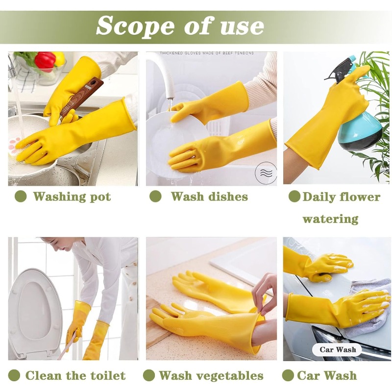 3組 キッチン用洗い桶、洗濯、野菜洗い、家庭用ラテックス食器 - Commercial Kitchen Gloves のレビューと価格
