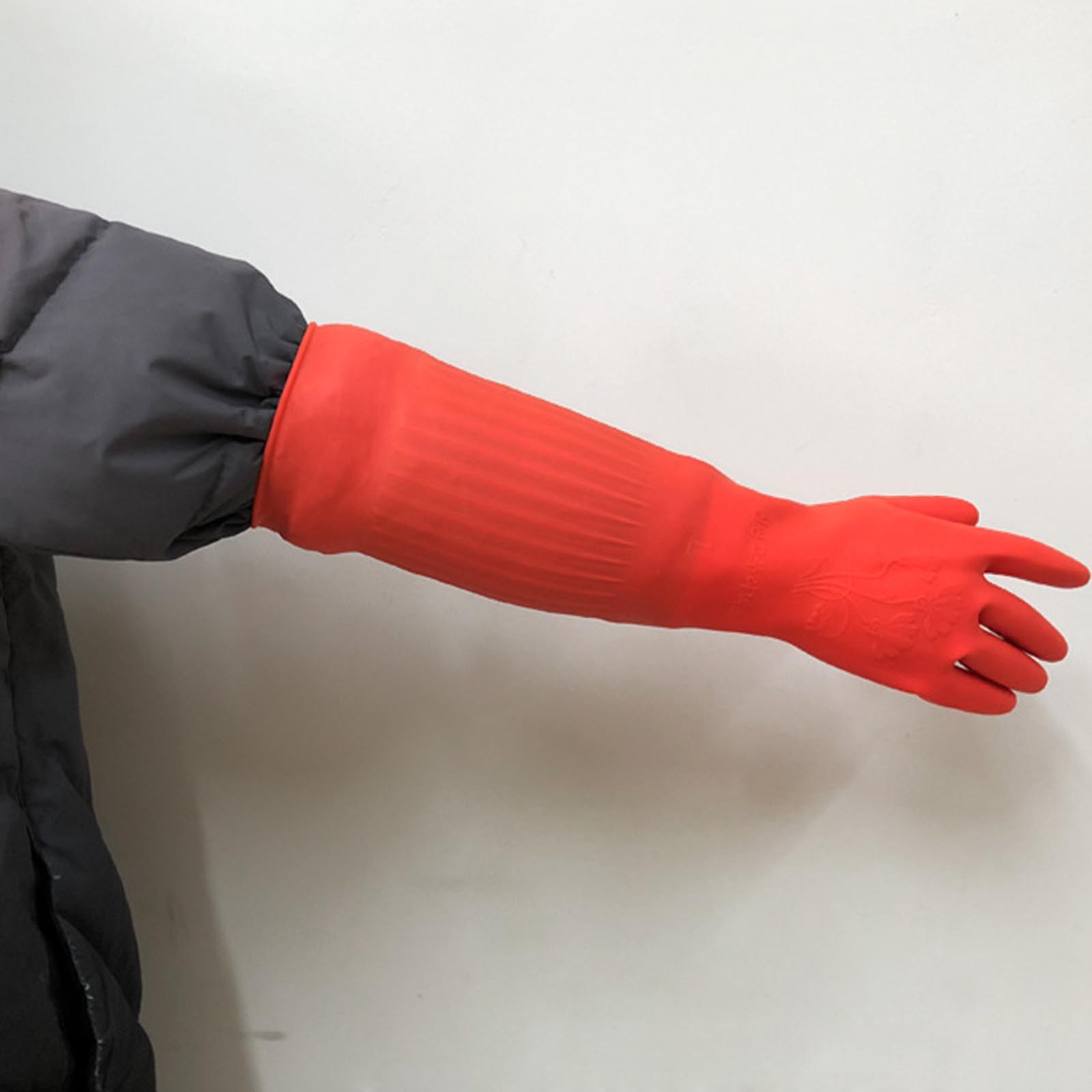 1 ペア柔軟な快適なゴムクリーン手袋赤い皿洗いロングホームバ - Commercial Kitchen Gloves のレビューと価格
