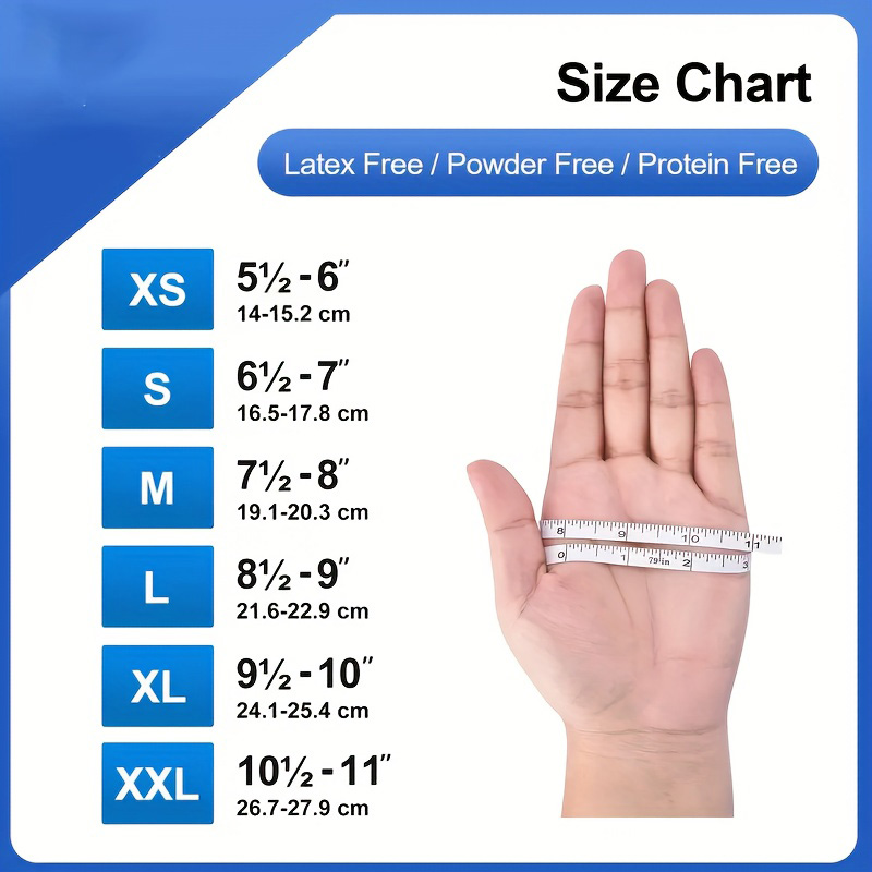 50/100 個ブルーニトリル手袋使い捨て防水ブルー手袋キッ - Commercial Kitchen Gloves のレビューと価格