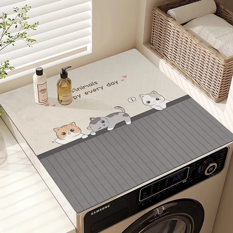 VIKAMA ミニマリスト漫画洗濯機カバーマット吸収性滑り止 - Commercial Kitchen Prep Table のレビューと価格