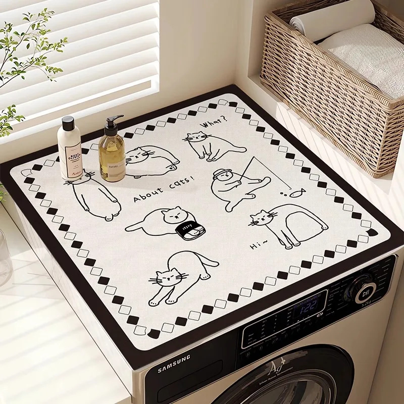 VIKAMA ミニマリスト漫画洗濯機カバーマット吸収性滑り止 - Commercial Kitchen Prep Table のレビューと価格
