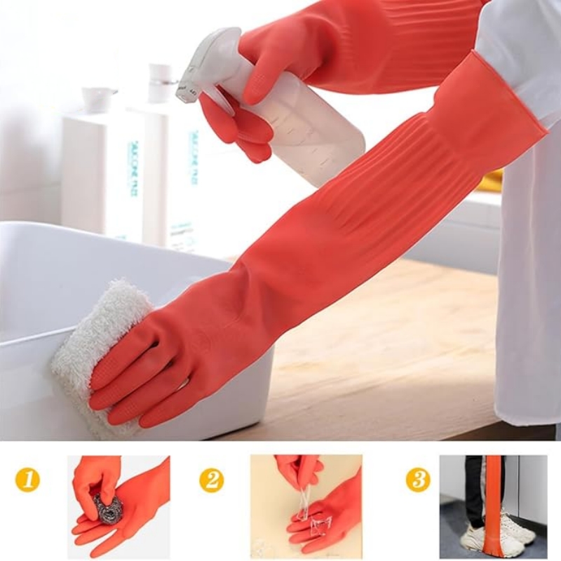 45CM エクストラロングゴム製クリーニンググローブ 滑り止 - Commercial Kitchen Gloves のレビューと価格