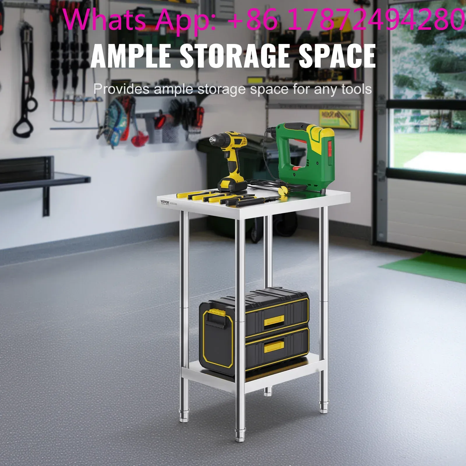 ステンレス製プレップテーブル、高耐荷重、下棚付き、業務用ワー - Commercial Kitchen Prep Table のレビューと価格