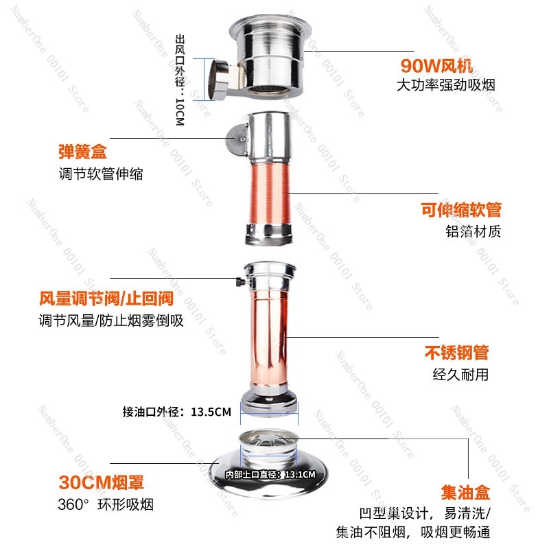 伸縮式排気ダクト韓国焼肉グリル煙道商業用バーベキューベントパ - Commercial Exhaust Hood のレビューと価格