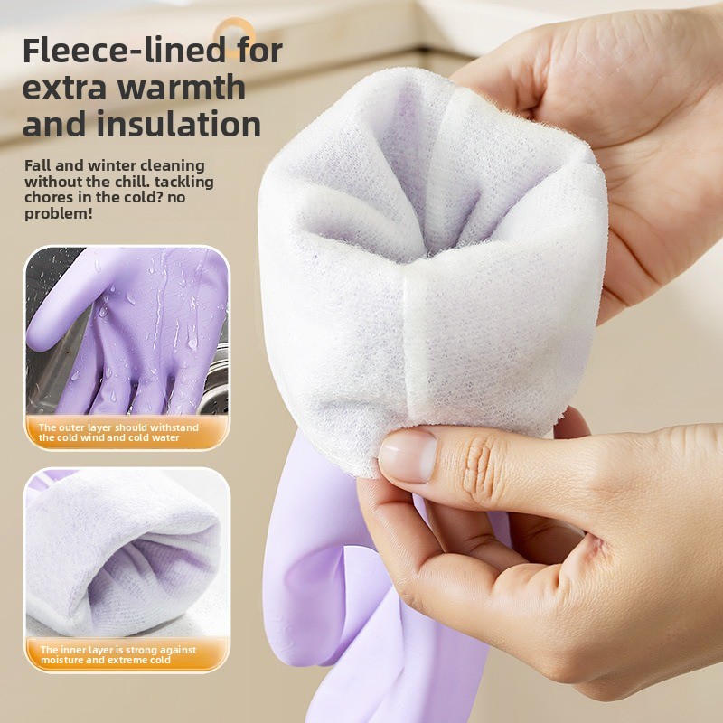 冬用暖かい防水食器洗い用手袋、フリース裏地付き厚手ゴムラテッ - Commercial Kitchen Gloves のレビューと価格
