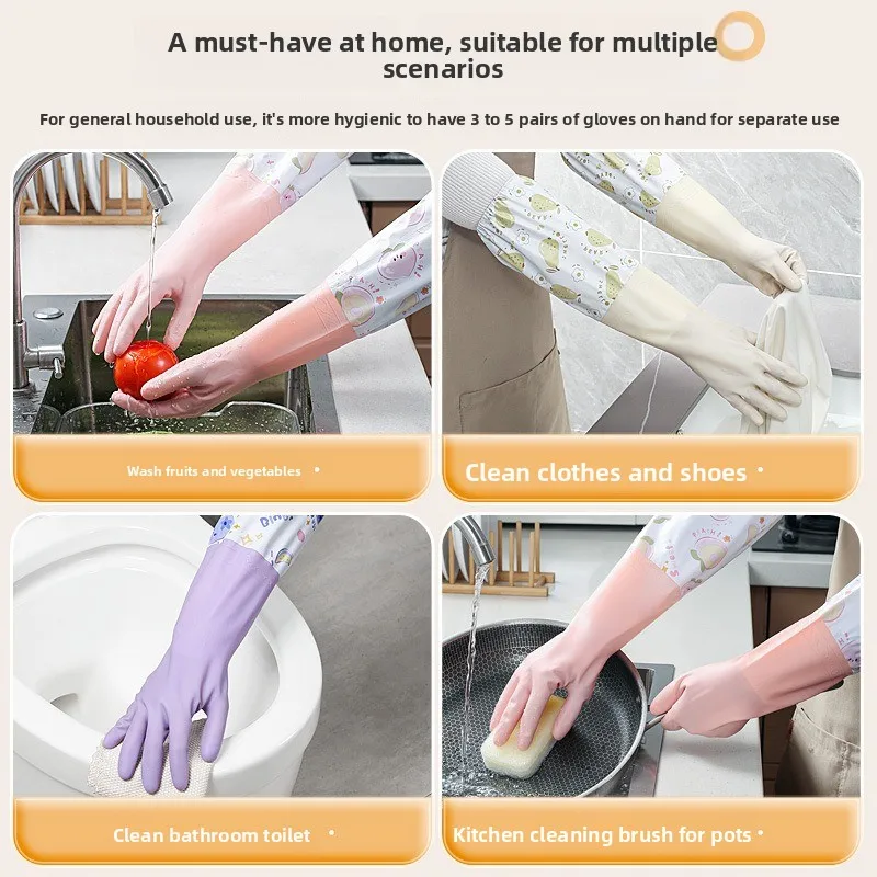 冬用暖かい防水食器洗い用手袋、フリース裏地付き厚手ゴムラテッ - Commercial Kitchen Gloves のレビューと価格