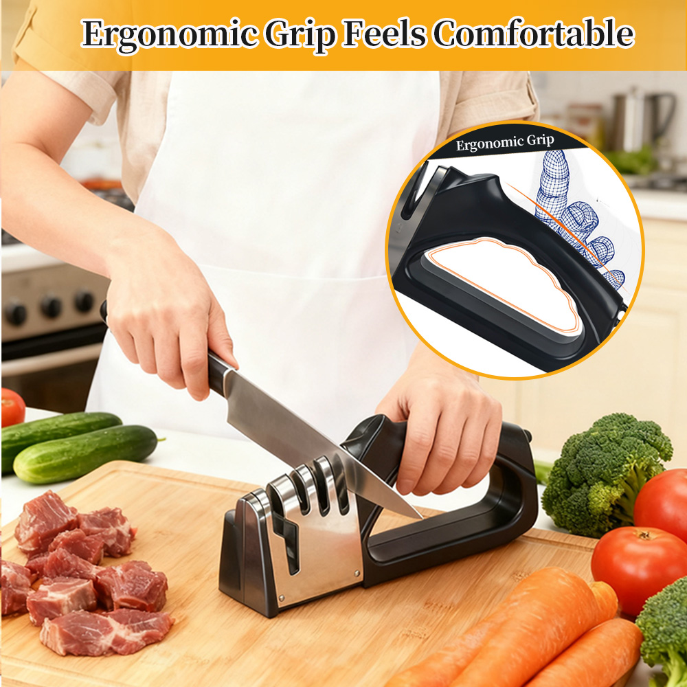 キッチン専用のセラミック製ナイフシャープナー！ 4つの機能を - Commercial Kitchen Knife Sharpener のレビューと価格