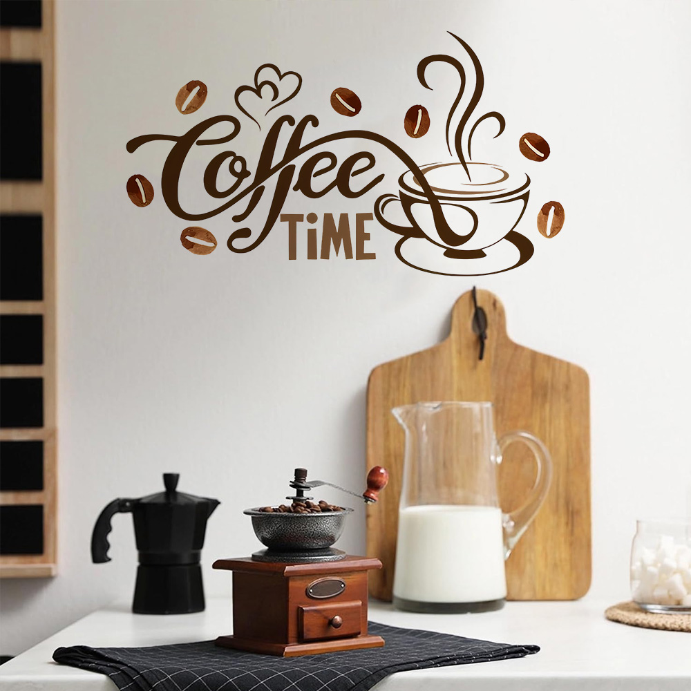 1パックコーヒーバーウォールデカール取り外し可能防水引用文字 - Commercial Kitchen Wall Panels のレビューと価格
