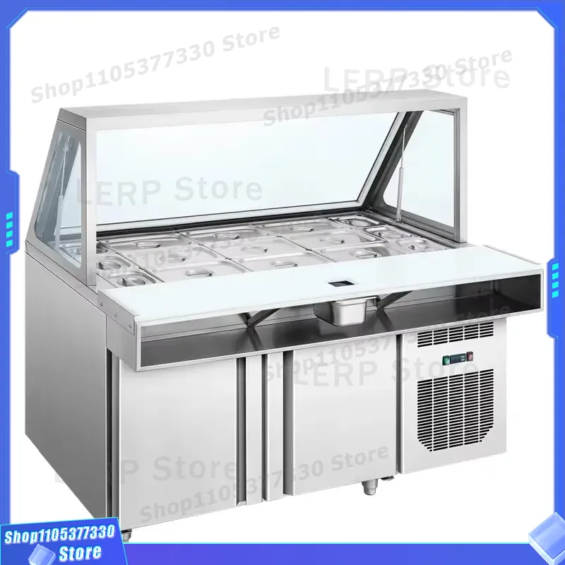 業務用ステンレス製冷蔵調理台 サラダバー ワークベンチ 冷却 - Commercial Kitchen Prep Table のレビューと価格